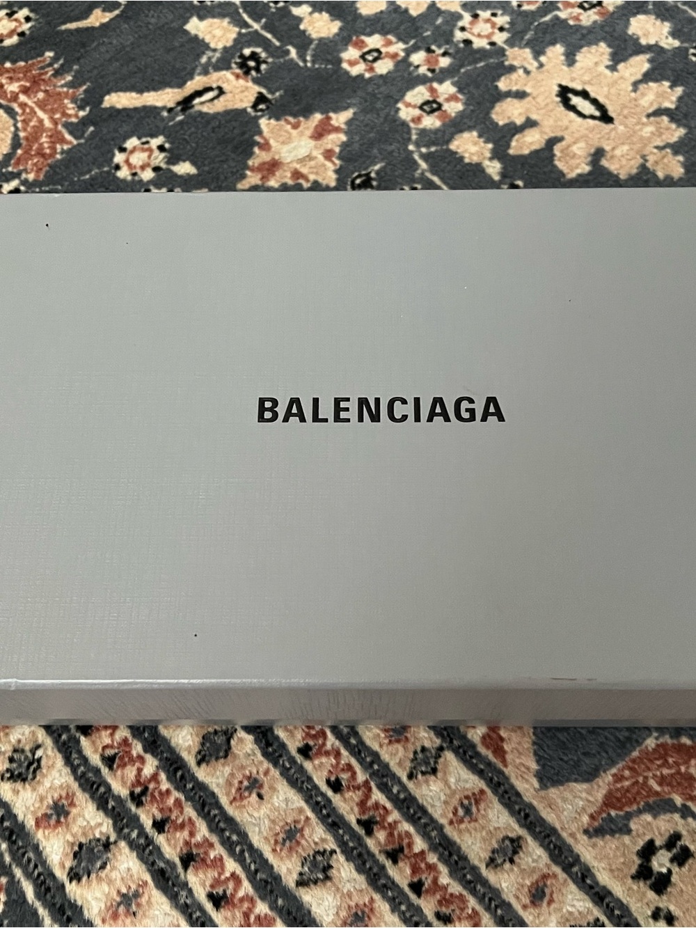 Balenciaga shoe Box in Pale Gray with Black Logo used paper storage